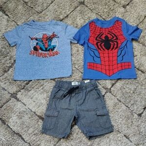 Marvel Spider-Man Kids Costume T-Shirt Duo - Light Blue and Blue